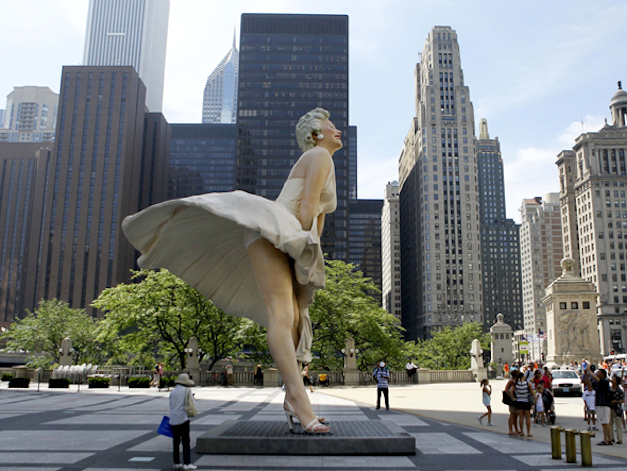Marilyn Monroestatue of Dress over air vent